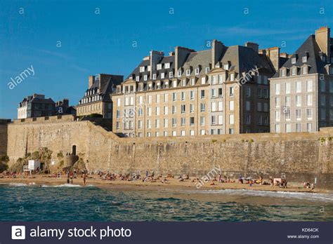 Saint Malo Brittany North Western France Buildings Along The