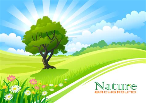 Beautiful Natural Landscape Vectors 01 Free Download