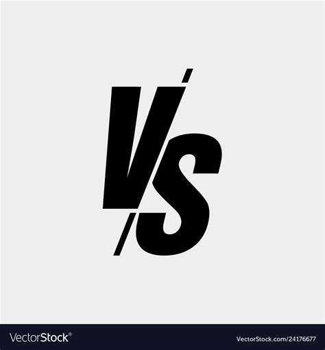 Versus Sign Modern Style Black Color Isolated On Vector Image