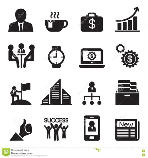 Business Icons Set Vector Illustration Stock Vector Illustration Of
