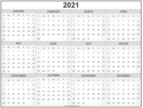 2021 Calendar Free Download Printable Calendar Templates