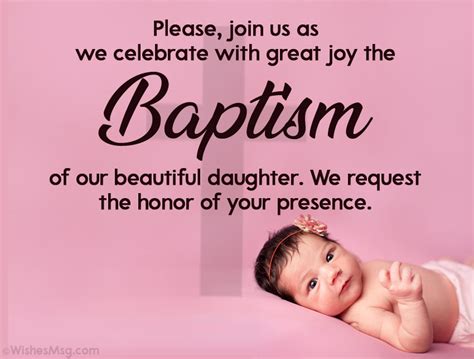 Baptism Invitation Messages And Wordings WishesMsg OFF