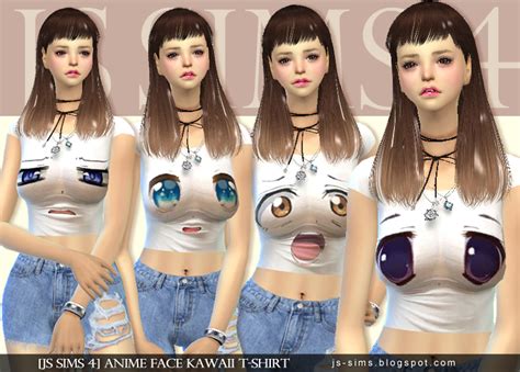 Js Sims 4 Anime Face Kawaii T Shirt