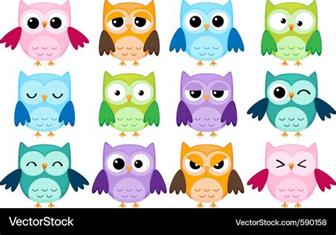 Cartoon Owls Royalty Free Vector Image Vectorstock