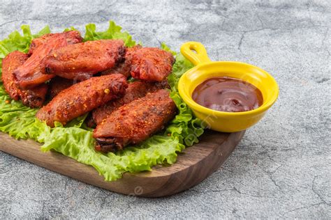 Roasted Chicken Wings Background Grilled Chicken Wings Barbecue In