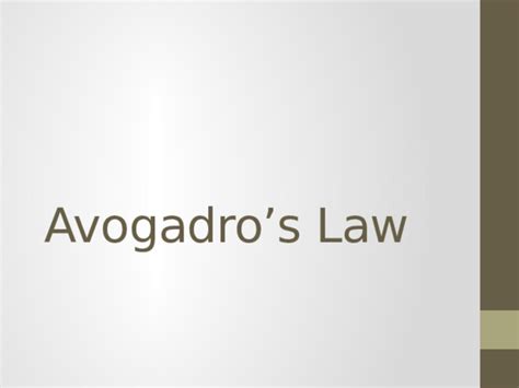 Ppt Avogadros Law Notes King Lio