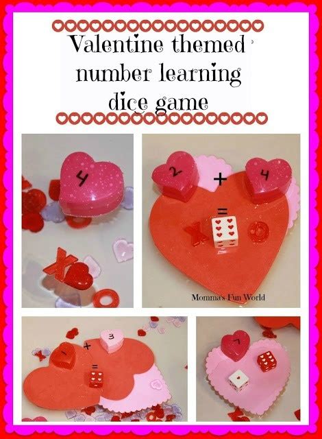 Mommas Fun World Valentine Themed Learning Dice Game Preschool