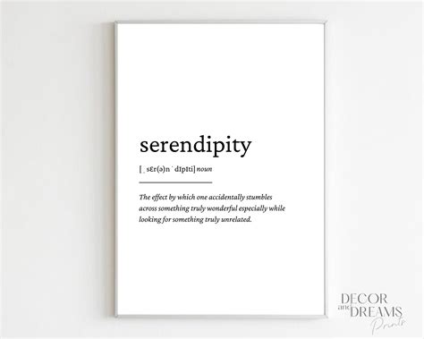 Serendipity Definition Print Serendipity Definition Wall Art Etsy Uk Serendipity Definition