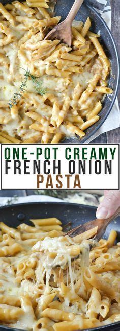 A soup that is easy to make, with familiar flavours but is presented differently. One-Pot Creamy French Onion Pasta - Mother Thyme | Recipe | Creamy french onion pasta, Beef ...