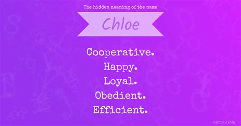 The Hidden Meaning Of The Name Chloe Namious