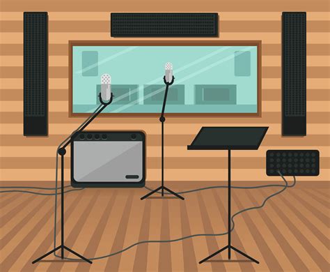 Recording Studio With Floorboard Vector Vector Art And Graphics