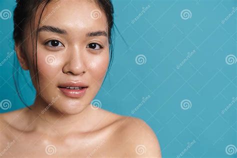 Image Of Shirtless Asian Girl Posing And Looking At Camera Stock Image Image Of Pleased Girl