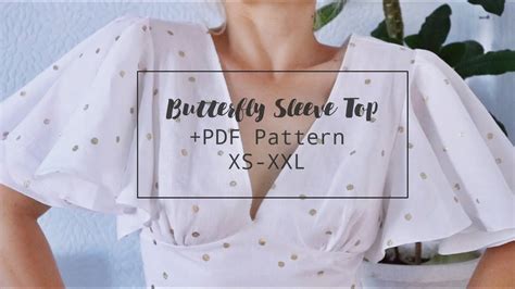 Butterfly Sleeve Top With Ruching At The Bust Youtube