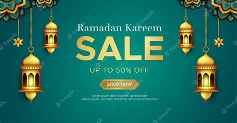Premium Vector Realistic Ramadan Kareem Sale Banner Template