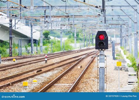 Train Railway Signal Light Stock Photo Image Of Transportation 33737920