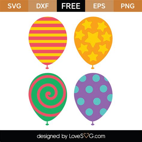 Free Birthday Balloons SVG Cut File | Lovesvg.com