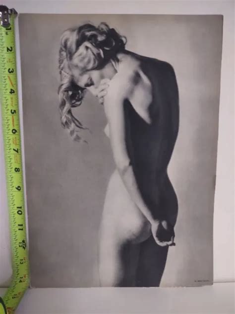 VINTAGE NUDE RISQUE Print Photo Remy Duval Sad Girl Small Poster Art