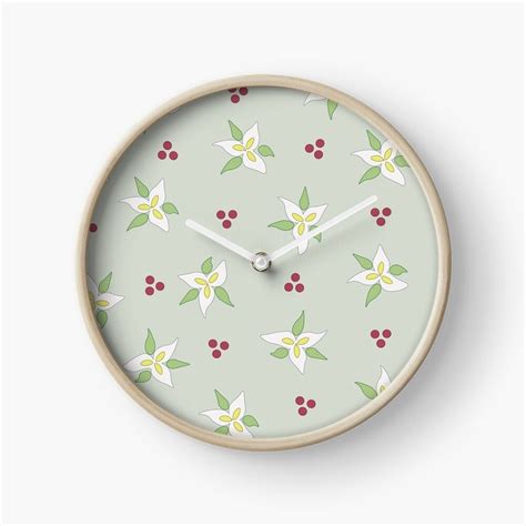 Festive Flowers On Tea Clock By Moodycarp Clock Festive Flowers