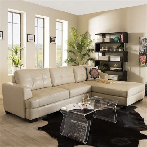Baxton Studio Dobson Leather Modern Sectional Sofa Sofa Design Ideas