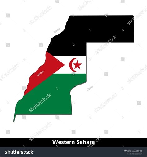 Western Sahara Country Flag Map Royalty Free Stock Vector