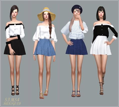 Dresses Tops And Skirts For Females By Marigold Sims 4 Blog Sims 4