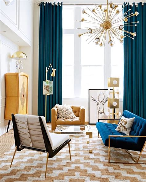 Teal And Yellow And Neutral Patterns Livingroom Living