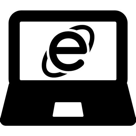 Internet Explorer Logo On Laptop Computer Vector Svg Icon Svg Repo