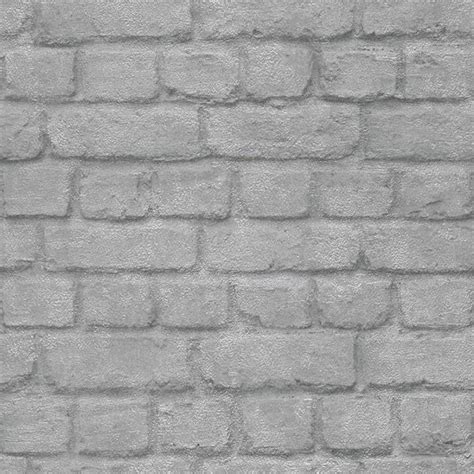 Rasch Silver Brick Effect Wallpaper 226751
