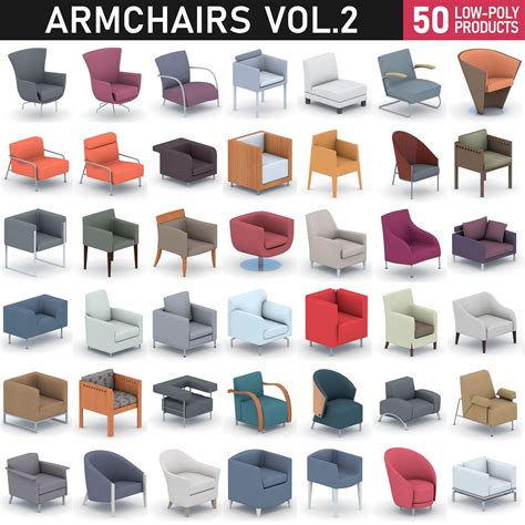 Armchairs Collection Vol 2 3d Model 49 3ds Dae Fbx Obj Max