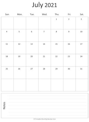 These free calendars can be used as wall calendars. July 2021 Calendar Templates