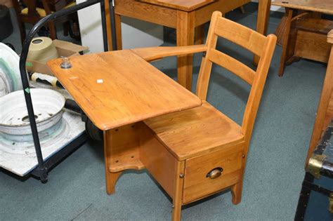 Old School Desk With Inkwell