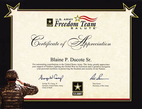 Army Certificate Of Appreciation Template 7 Templates Example