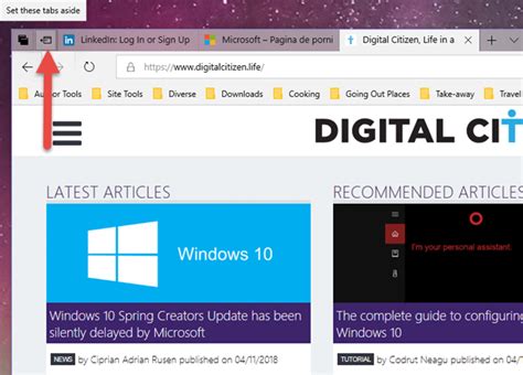 How To Set Aside Tabs In Microsoft Edge And Use Them Later Digital