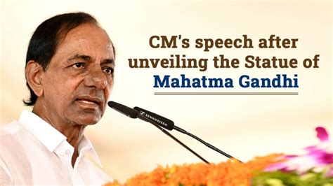 cm sri kcr s speech after unveiling the statue of mahatma gandhi at gandhi hospital telangana