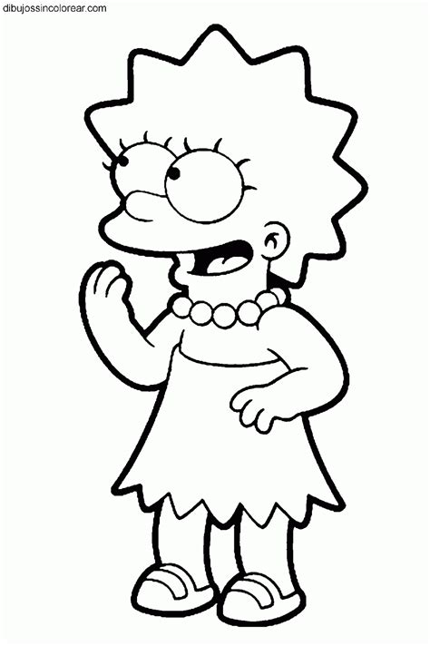 Dibujos Sin Colorear Dibujos De Lisa Simpson Los Simpsons Para Colorear
