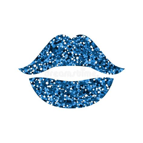 Blue Lips With Glitter Stock Vector Illustration Of Lips 95191951