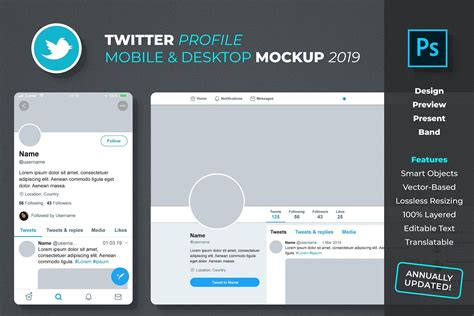 Twitter Profile Mockup By Feingold On Creativemarket Graphicdesign