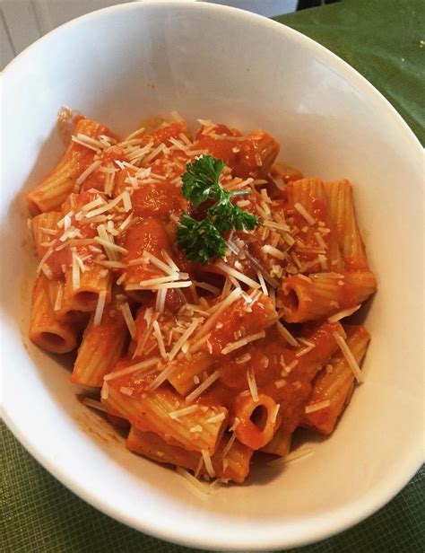 Homemade Fresh Rigatoni With Homemade Tomato Sauce And Grated Hot Sex