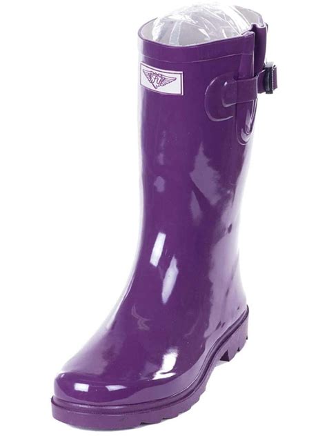 Forever Young Mid Calf Solid Color Rubber Rain Boots Women