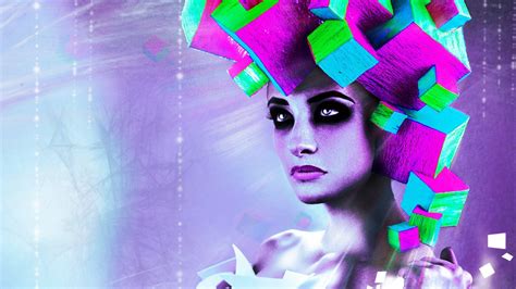 Wallpaper Illustration Digital Art Women Abstract Purple Violet