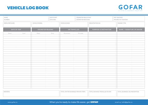 Excel Vehicle Log Book Download ~ Excel Templates