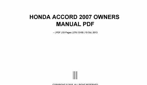 2007 honda accord maintenance schedule pdf