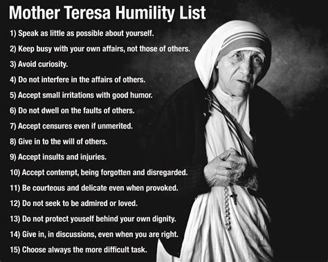 Mother Teresas Humility List Icpe Mission Singapore