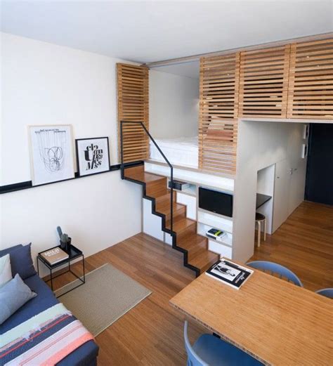 Awesome Small Studio Apartments With Lofted Beds Small Apartment Design Small Loft