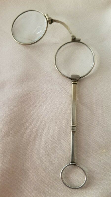 Lorgnette Antique Reading Magnifying Spectacles Glasses Folding Silver Plate Antique Price