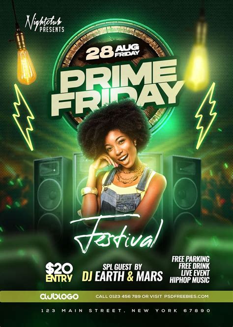 Free Psd Prime Friday Night Club Party Flyer Design Psd Party