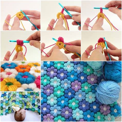Diy 6 Petal Crochet Flower Baby Blanket Handy Diy