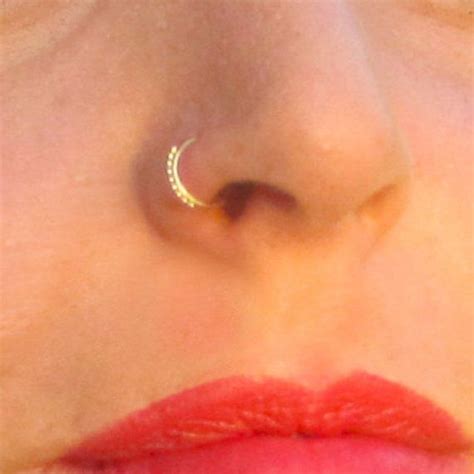 Gold Nose Ring Tribal Nose Ring Indian Nose Ring 14k Gold Nose Ring