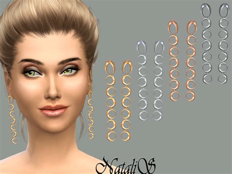 Linear Circle Drop Earrings By Natalis At Tsr Sims 4 Updates