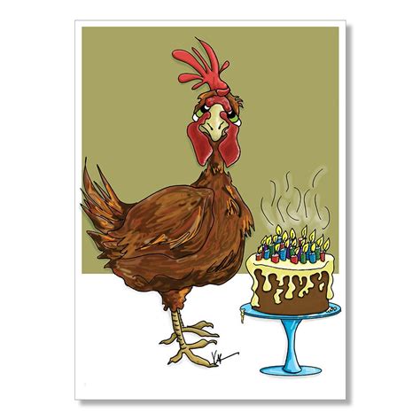 Red Chicken Birthday Card Getting Old Birthday Card Funny
